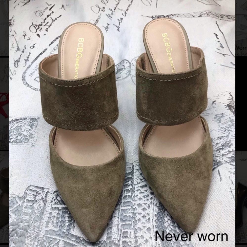 BCBG mule heels